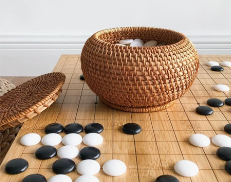 东南亚手工编织藤编围棋罐收纳盒 单个50元...