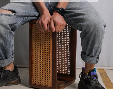 处理一起全新胡桃木收纳盒北美进口胡桃木藤编...