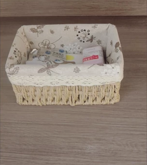 草编收纳筐藤编织布艺桌面茶几杂物玩具钥匙篮...