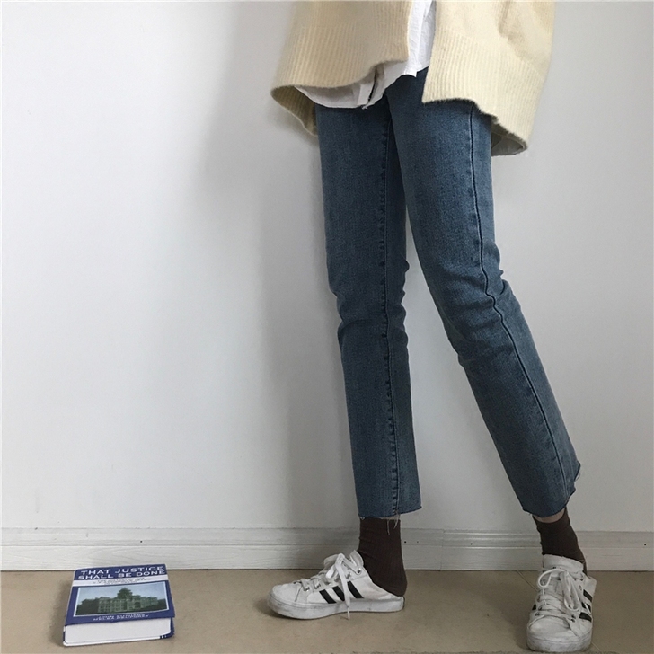 韩版2020春秋装新款铅笔裤百搭高腰微喇裤...