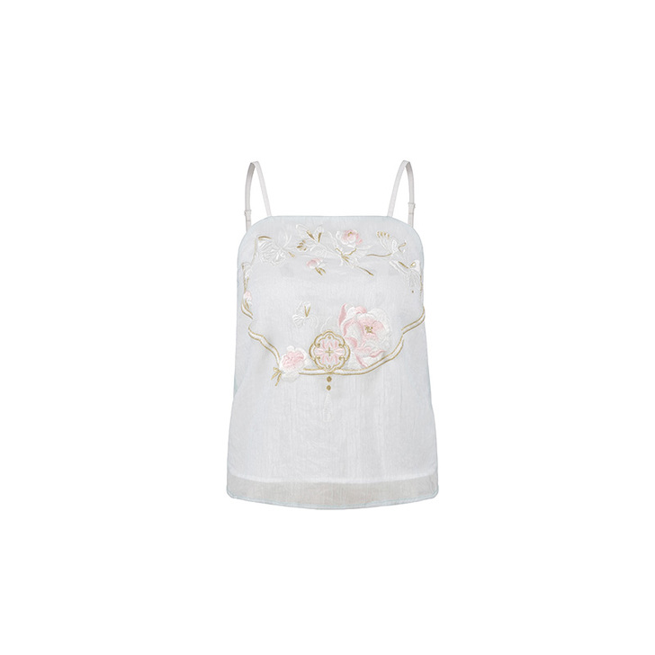 十三余小豆蔻儿[扑蝶会]对襟齐腰吊带刺绣汉...