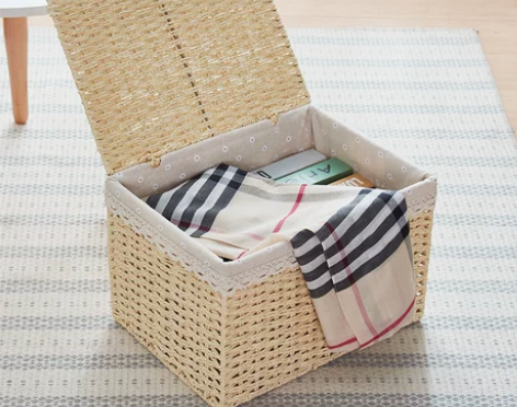 藤编收纳箱 藤编草编收纳筐框桌面零食收纳篮...