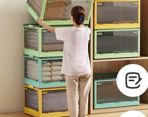 星优收纳箱家用折叠衣柜衣物整理箱大容量透明...