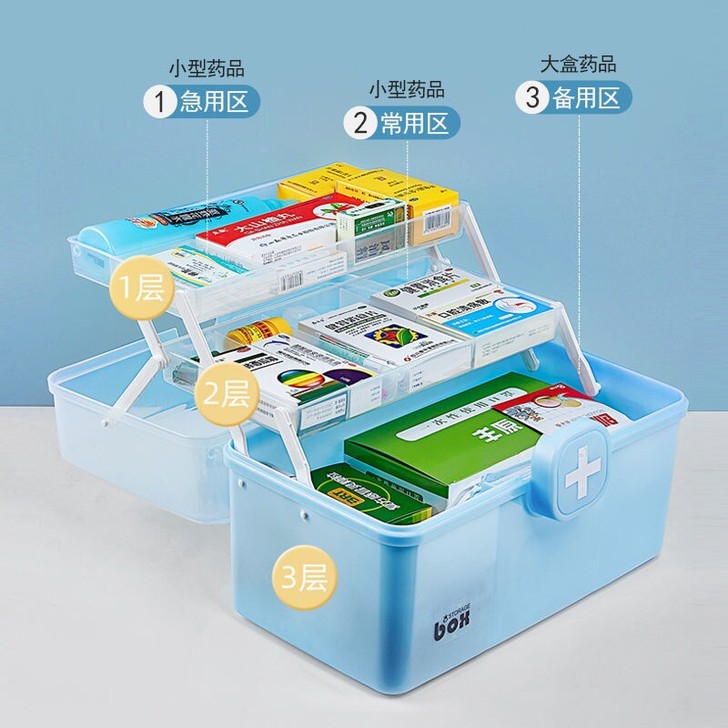 《全新包邮》家用医药箱多层大容量便携应急常...