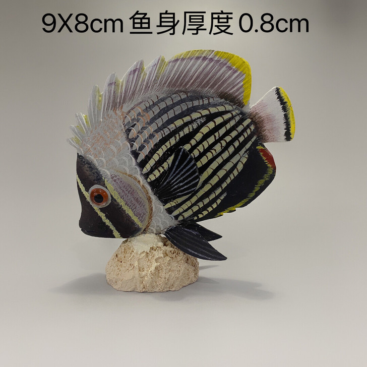 木雕全手工制作热带鱼摆件工艺品