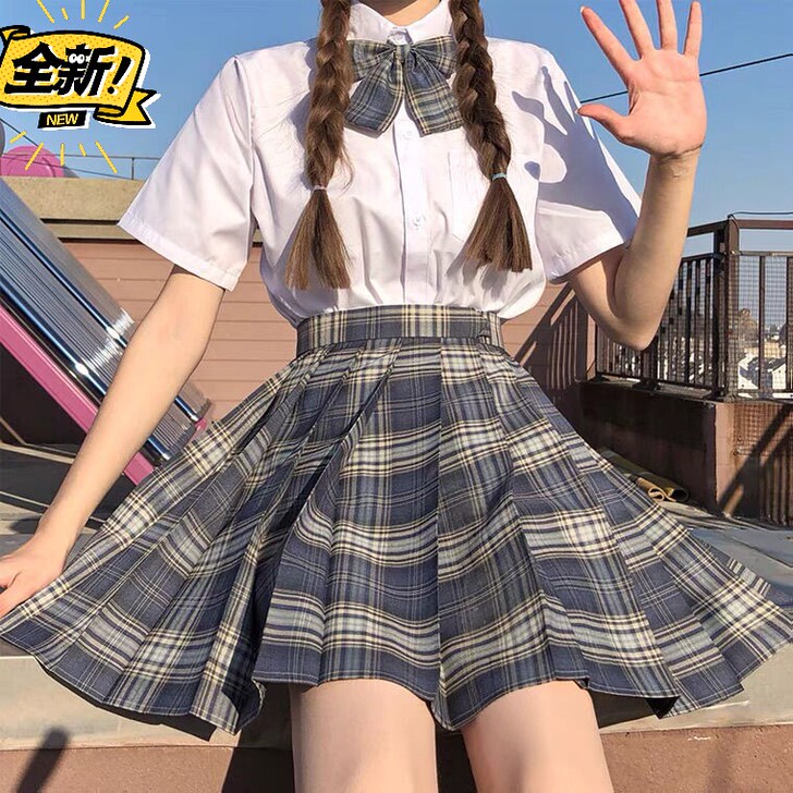 jk制服格裙套装不良少女日系百褶裙