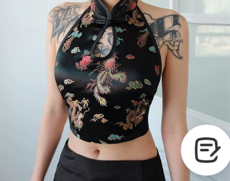 短款漏背中国风小背心无袖女内搭美背名族风吊...