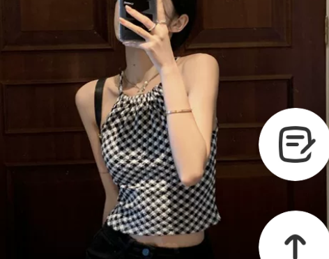 纯欲性感露背挂脖挖肩小吊带背心女夏季设计感...