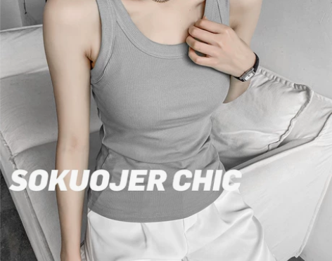 认准纯棉维多利亚同款纯棉螺纹内搭女大码工字...