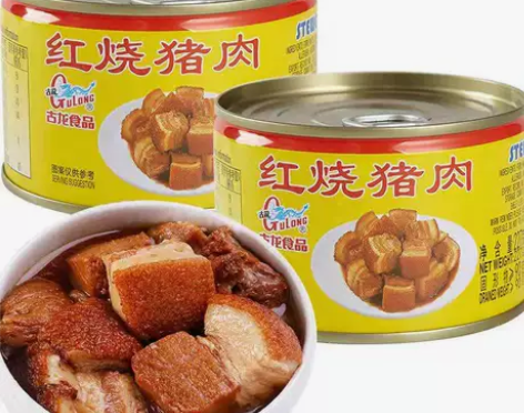 古龙红烧猪肉罐头速食品香菇肉酱午餐肉香焖花...