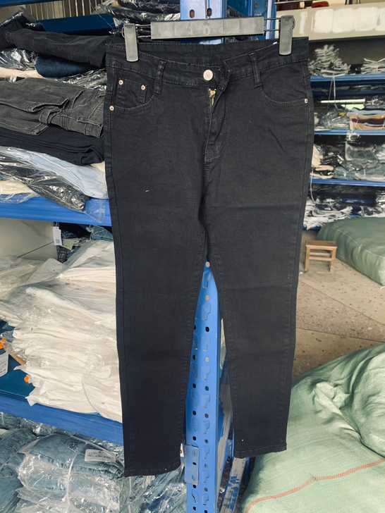 m码黑色高腰弹力牛仔裤女小脚裤