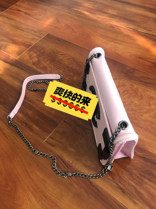 粉色链条包 菱格纹  小羊皮 单肩/斜挎