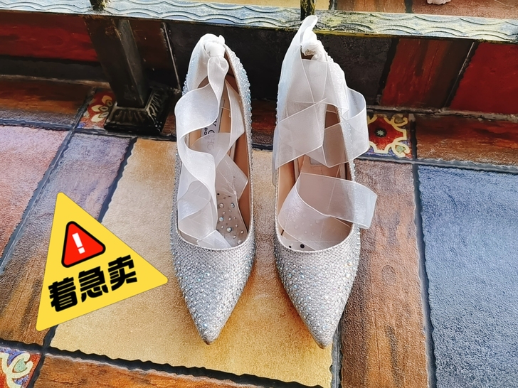 34码白色晚会高跟鞋