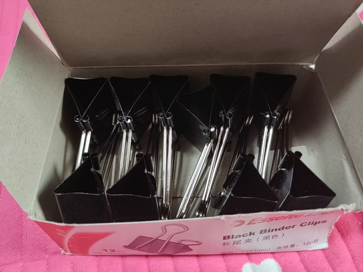 易达黑色长尾夹 大个夹子 10 个