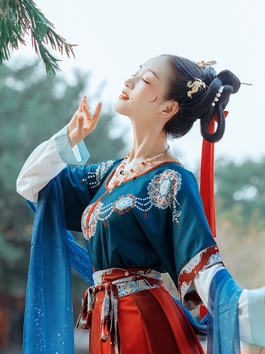 拍下即发顺丰包邮乐天原创传统敦煌坦领齐腰襦...