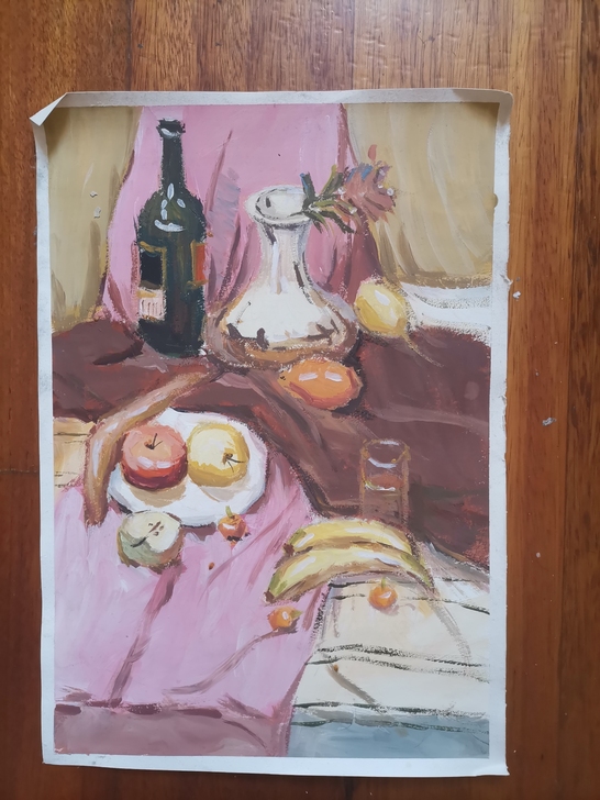 自画水粉画