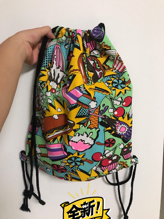 抽绳双肩包简易束口袋男女帆布包原宿旅行袋大...