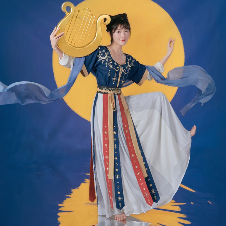 徐娇织羽集【月华】汉服一片式间色裙 唐制坦...