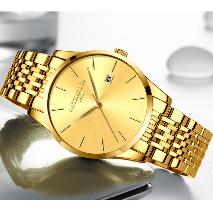 正品超薄时尚潮流机械精钢带石英表手表简约男...