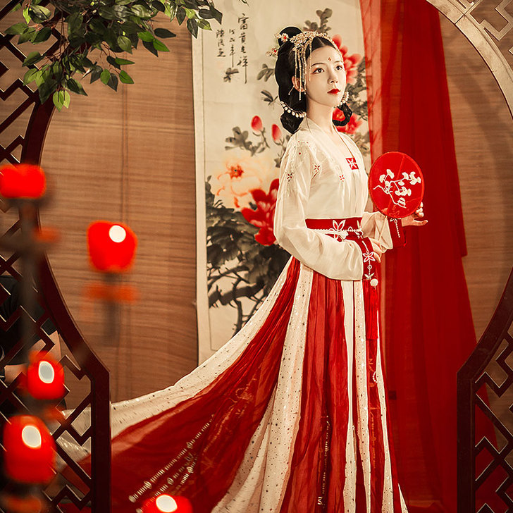 星宿汉服女原创中国风古装学生齐腰齐胸襦裙春...