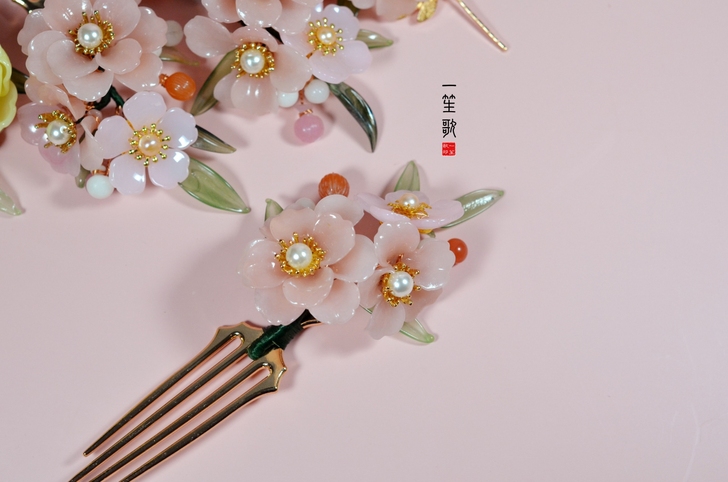 新老料器花瓣叶子发簪发钗现货，58一支，除...