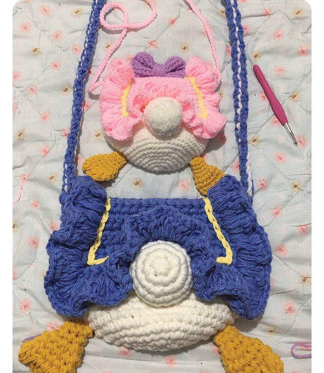 包邮！成品！diy手工编织唐老鸭屁屁包斜跨