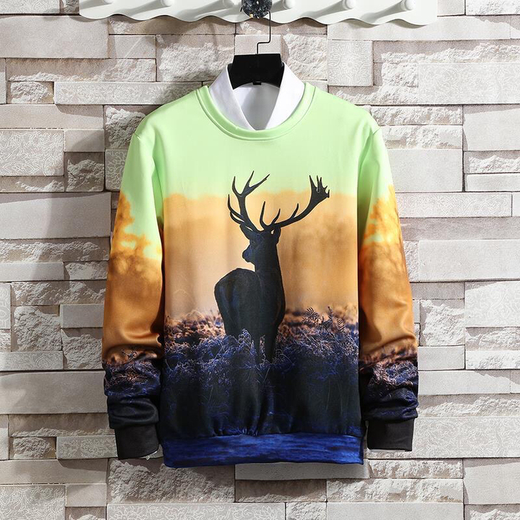 渐变色男士卫衣春秋季潮牌潮流2021新款长...