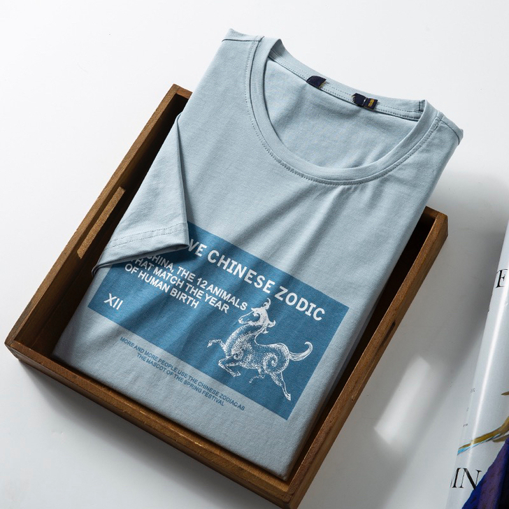 海折扣浅绿T恤男士圆领短袖夏季薄款透气时尚...