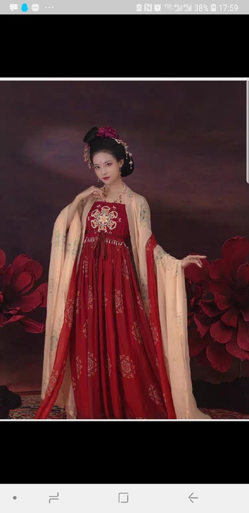 青渊原创正品汉服女唐制刺绣诃子裙忆萝绝美印...