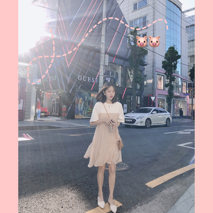 2019夏新款女裙子法式高腰智熏裙收腰显瘦...