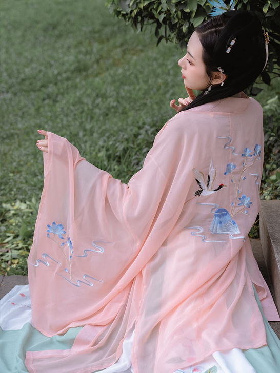 清梳汉服 云中鹤夜大袖衫 L码