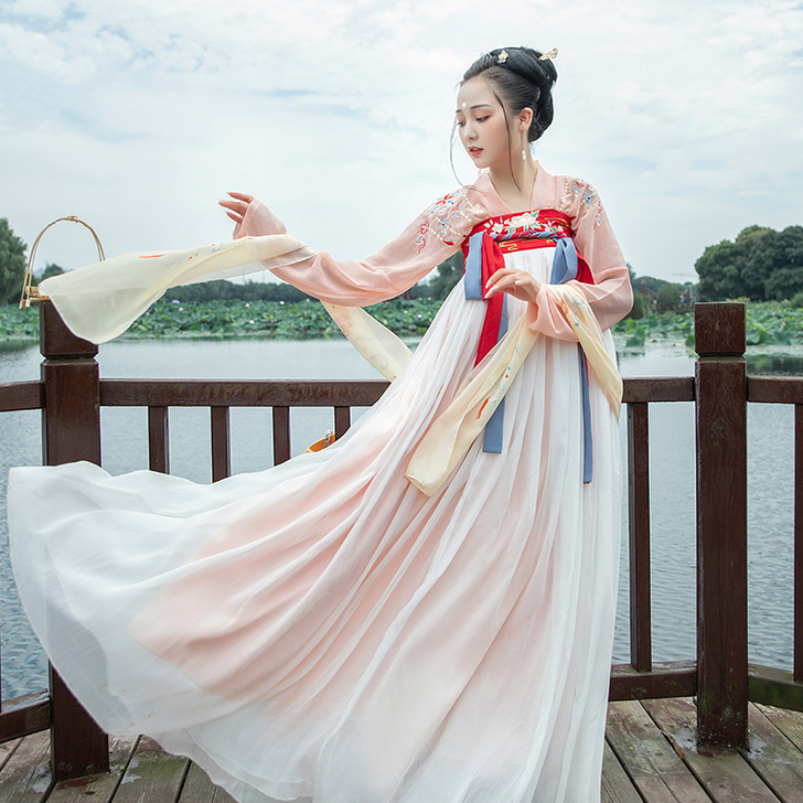 汉服女中国风原创学生改良古装套装超仙飘逸古...