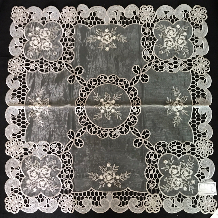 83cm特价欧美复古轻奢刺绣手工珠绣桌布台...