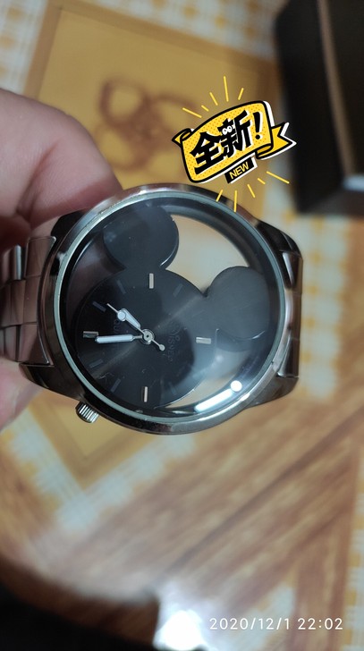 米老鼠镂空手表！黑色米老鼠头，银色表带！