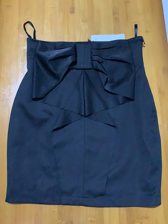 黑色大蝴蝶结短裙，职业裙，黑色包裙，黑色蝴...