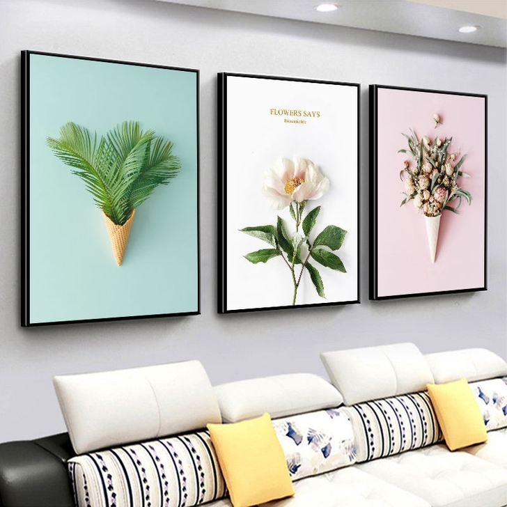 【一套3幅18包邮】客厅装饰画挂画三联画沙...