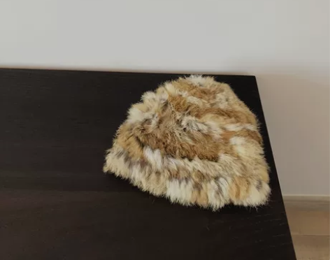 网红款真兔毛帽手工编织皮草帽子女保暖护耳毛...