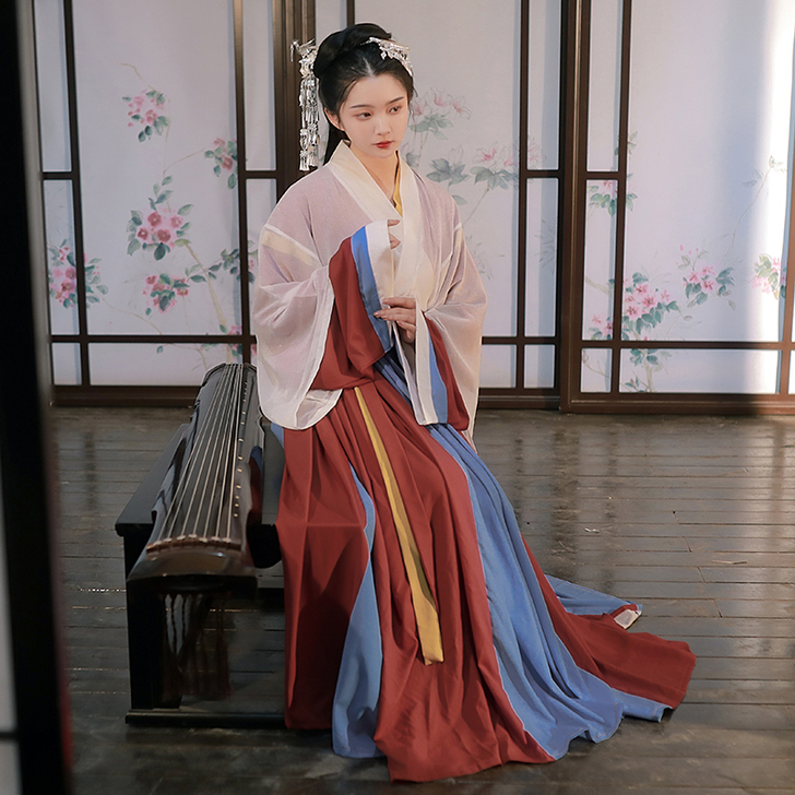 宿问白菜汉服女正品原创【斑斓】晋制交领齐腰...