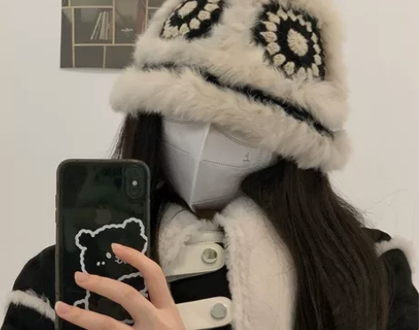 兔毛针织毛绒帽女秋冬季毛茸茸虎头醒狮渔夫帽...