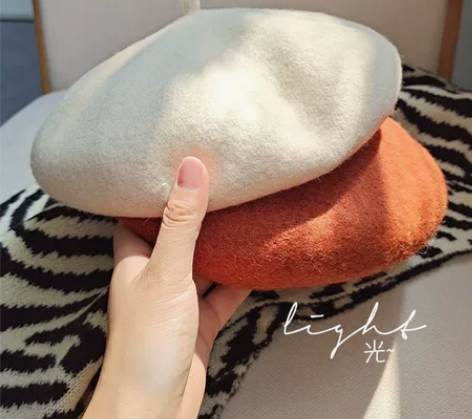 羊毛贝雷帽女秋冬新款帽子 材质：羊毛   ...