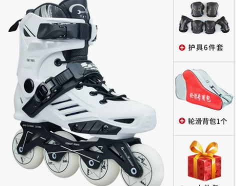 斯坦利 直排轮 护具齐全，轮滑有明显使用痕...
