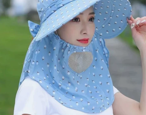 帽子女夏季户外丛林登山采蜜遮脸遮阳帽防晒防...