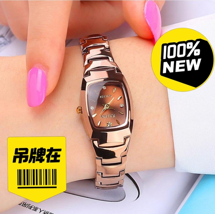 正品钨钢色女表防水时尚简约手表女士超薄女生...