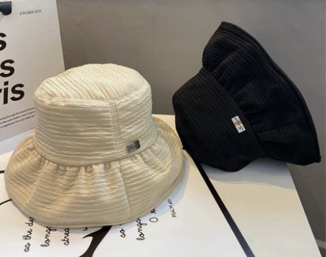 帽子女韩版百搭气质水波纹渔夫帽春秋日系小众...