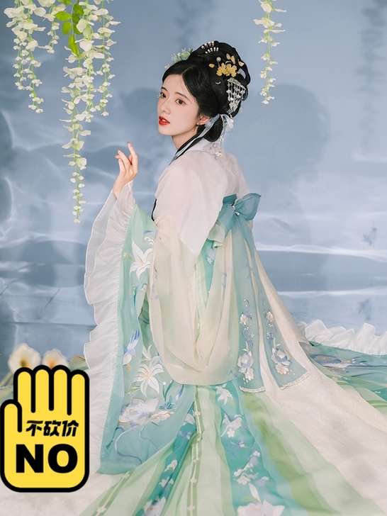 【流烟昔泠-时雨啼花】原创正品绣花唐制大袖...