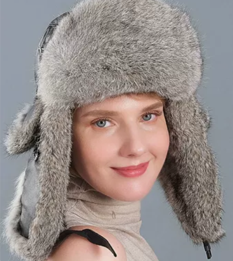 兔毛雷锋帽男女冬季羊皮帽子加厚保暖棉帽户外...