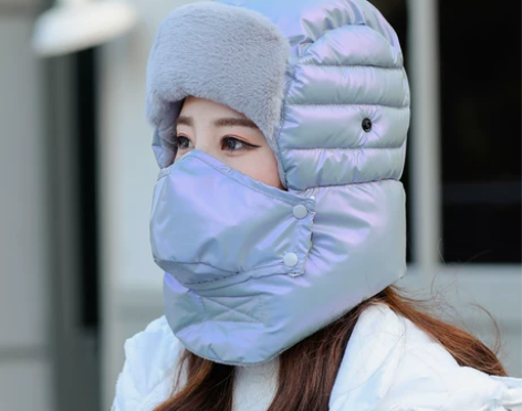 啄木鸟帽子女冬天户外骑行保暖帽棉防风护耳骑...