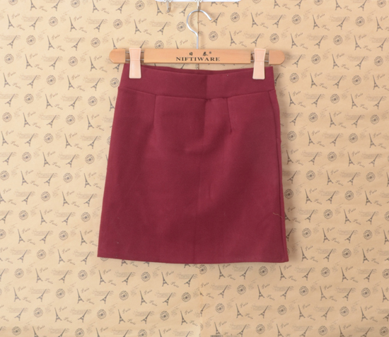 毛呢包臀裙 短款 一步裙