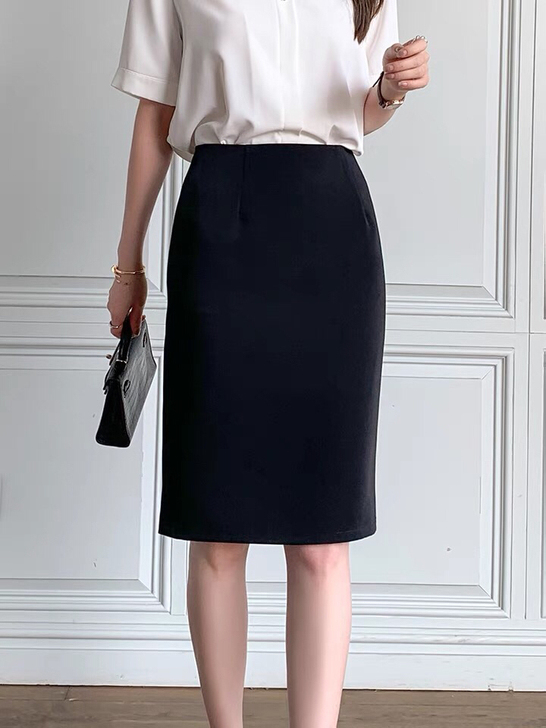 春夏一步裙正装工作包臀职业裙高腰半身裙女中...