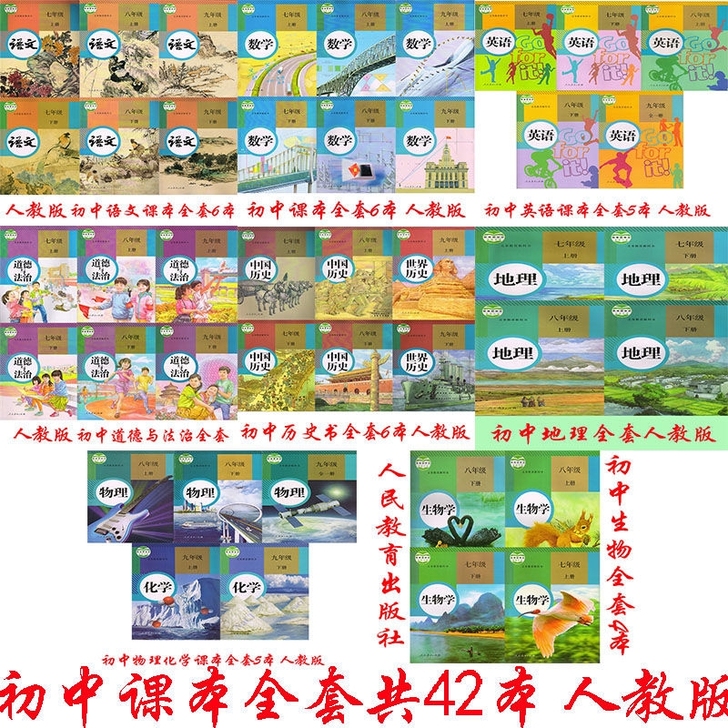 部编版初中课本七八九年级上下册语数英物化生...